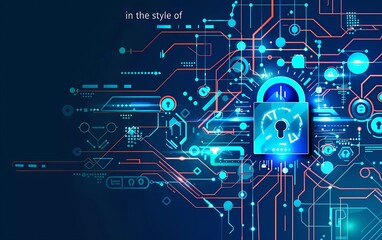 Poster - key concept and digital data technology, security system with blue background vector illustration