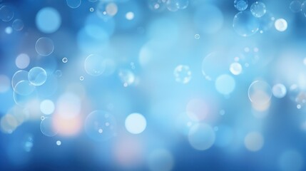 Poster -  blue abstract background with blurred circles 