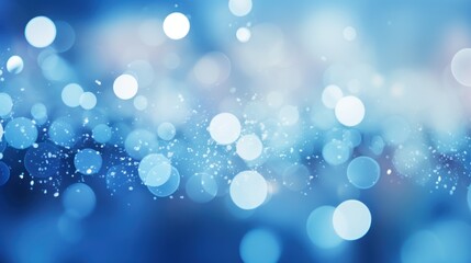 Poster -  blue abstract background with blurred circles 