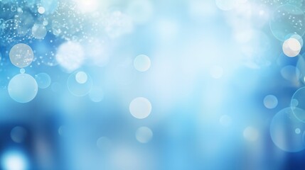 Poster -  blue abstract background with blurred circles 