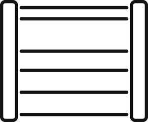 Poster - simple black and white icon of a modern fence protecting a property line