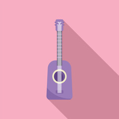 Poster - Minimalist illustration featuring a purple ukulele, evoking musicality and creativity