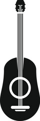 Canvas Print - Simple black and white illustration of an acoustic guitar