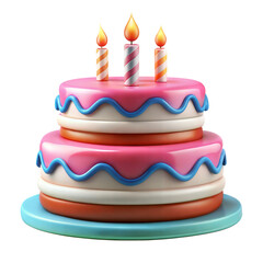 birthday cake on transparent background