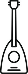 Poster - balalaika russian folk string musical instrument, simple black line icon
