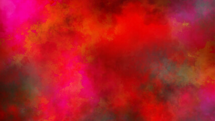 Wall Mural -  Red orange and yellow background with watercolor and grunge texture design, orange smoke on red and black background. 