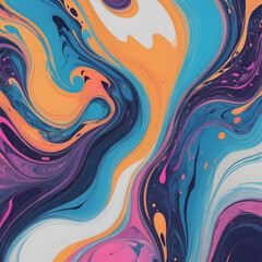 Fototapete - Abstract background featuring circular patterns with swirls, waves, and floral elements in a seamless, colorful vector design