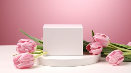 Sticker - pink rose and box