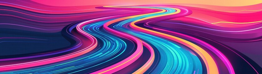 Wall Mural - Abstract Colorful Swirling Lines Background.