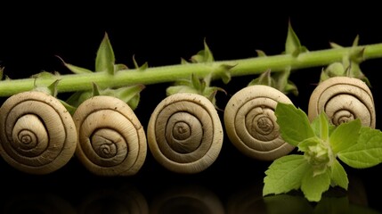 snail on green leaf