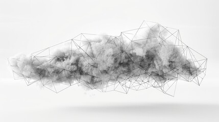 Poster - A geometric cloud built from triangular wireframe elements, emphasizing its structured and modular nature