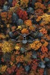 © ktianngoen0128 - A MALE drone camouflaged to blend seamlessly with a vibrant autumn forest, questioning the nature of observation
