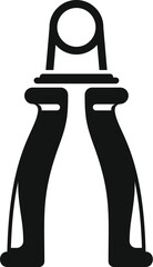 Poster - Black icon of a hand grip exerciser being used to improve grip strength