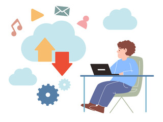 Poster - user upload download transfer file from cloud multimedia document storage migration