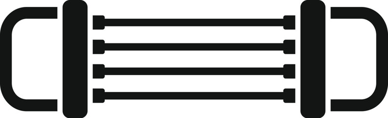 Poster - Black icon of a cable wire connecting, showing internet connection or network