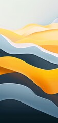 Poster - Abstract wallpaper with colorful waves in yellow, white, and gray tones