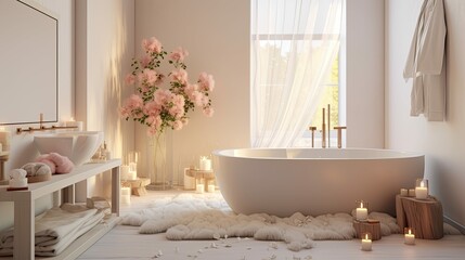 Canvas Print - bathroom blurred white interior home