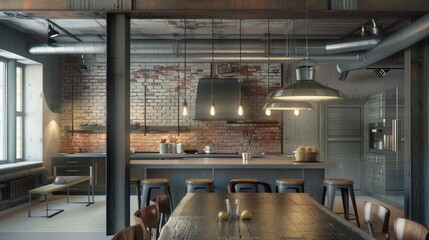 Sticker - edgy modern brick interior