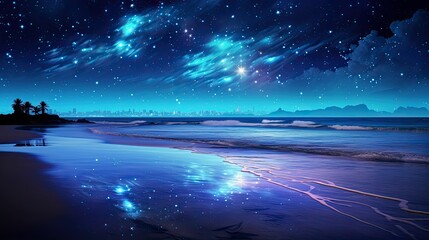 Wall Mural - beach star wave