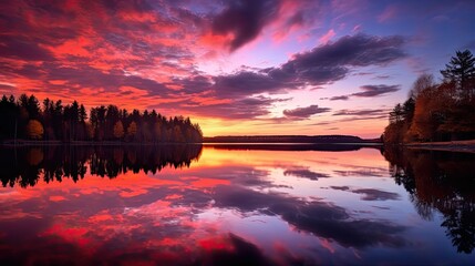 Wall Mural - sky purple autumn