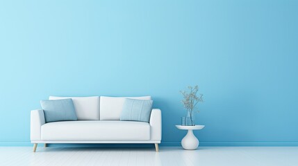 Poster - soothing light blue and white background