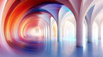 Canvas Print - es blurred arch interior