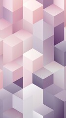 Wall Mural - Abstract Pink and Purple Cube Pattern Wallpaper