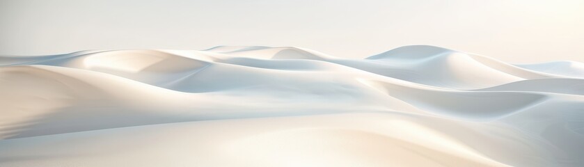 Canvas Print - a white sandy beach with a few small hills in the background