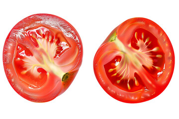 Wall Mural - tomato cut in half isolated on transparent background