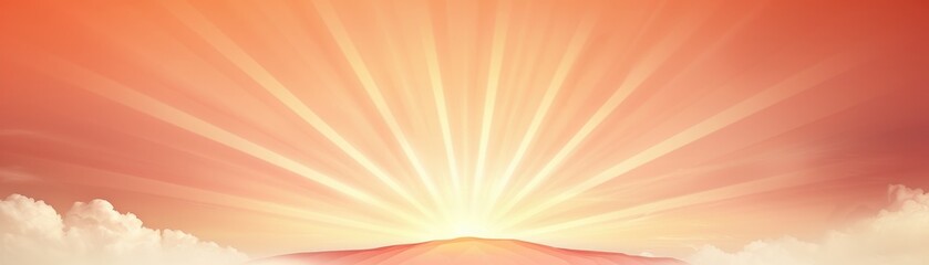 Canvas Print - A bright orange sun rises over a mountain range