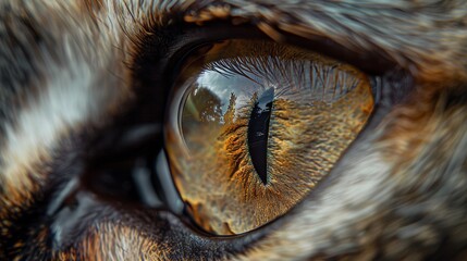 Eye of the cat close up shot. Cat watching. Eye of the cat macro shot. Beatiful sight of cat.