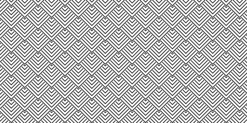 Overlapping Pattern Minimal diamond geometric digital wave backdrop abstract wave square background. black line seamless tile stripe overlap creative retro square pattern white background.