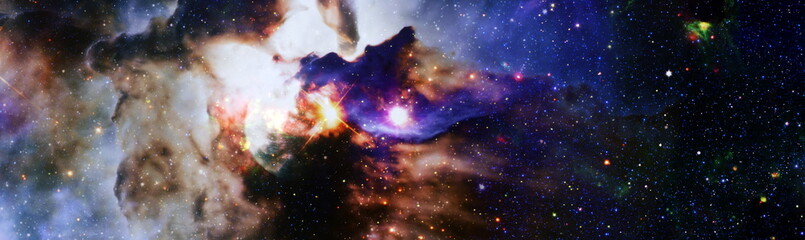 Wall Mural - abstract background with night sky and stars. panorama view universe space shot of milky way galaxy 