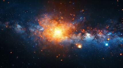 Wall Mural - a vast starfield with a prominent supernova explosion illuminating the darkness generative ai