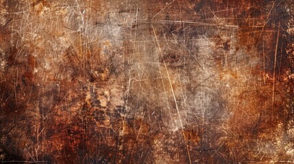 Aufkleber - Scratched texture background with brown grunge aesthetics