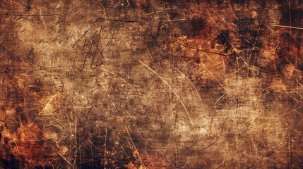 Aufkleber - Scratched texture background with brown grunge aesthetics