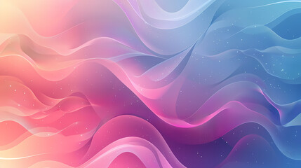 Wall Mural - Abstract gradient waves with soft pastel colors and sparkles, creating a dreamy and ethereal atmosphere.