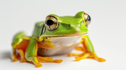 Wall Mural - Close Up of a Green and Yellow Frog