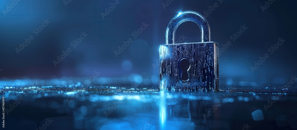 High-resolution image of a digital lock symbolizing cybersecurity, with ...