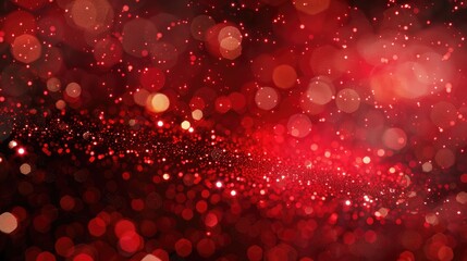 Poster - Festive abstract red bokeh backdrop