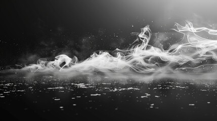 Poster - White vapor against dark surface