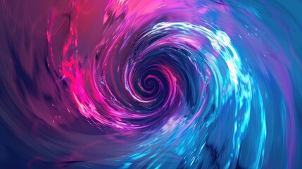 Fluid swirl in neon cyberpunk explosion on abstract gradient background
