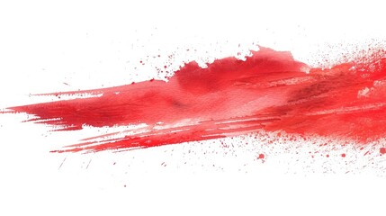 Red watercolor brush strokes on white background with space for text or objects