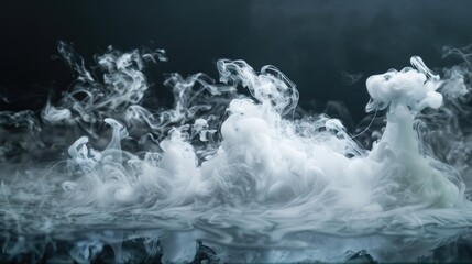Poster - White vapor against dark surface