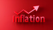 © AiDesign - Red Arrow with graph showing increase of consumer market inflation price vat index, recession effect on world economy, Financial Crisis or price inflation concept