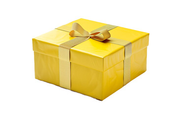 Wall Mural - yellow gift box isolated on transparent background