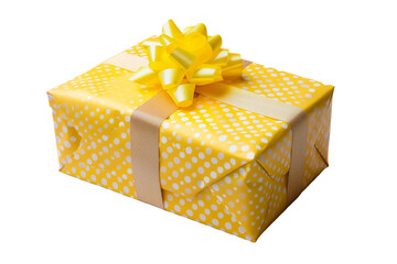 Wall Mural - yellow gift box isolated on transparent background