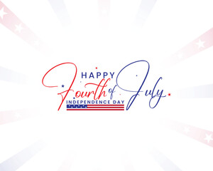 Poster -  4th of July Happy Independence Day typography banner design. Independence Day typography text design. 4th of July word mark template with white background.