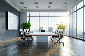 Wall Mural - Modern Meeting Room with City View