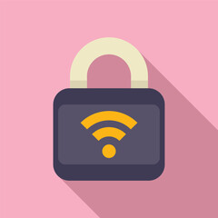 Poster - closed padlock displaying wifi symbol representing secure wifi connection and data protection